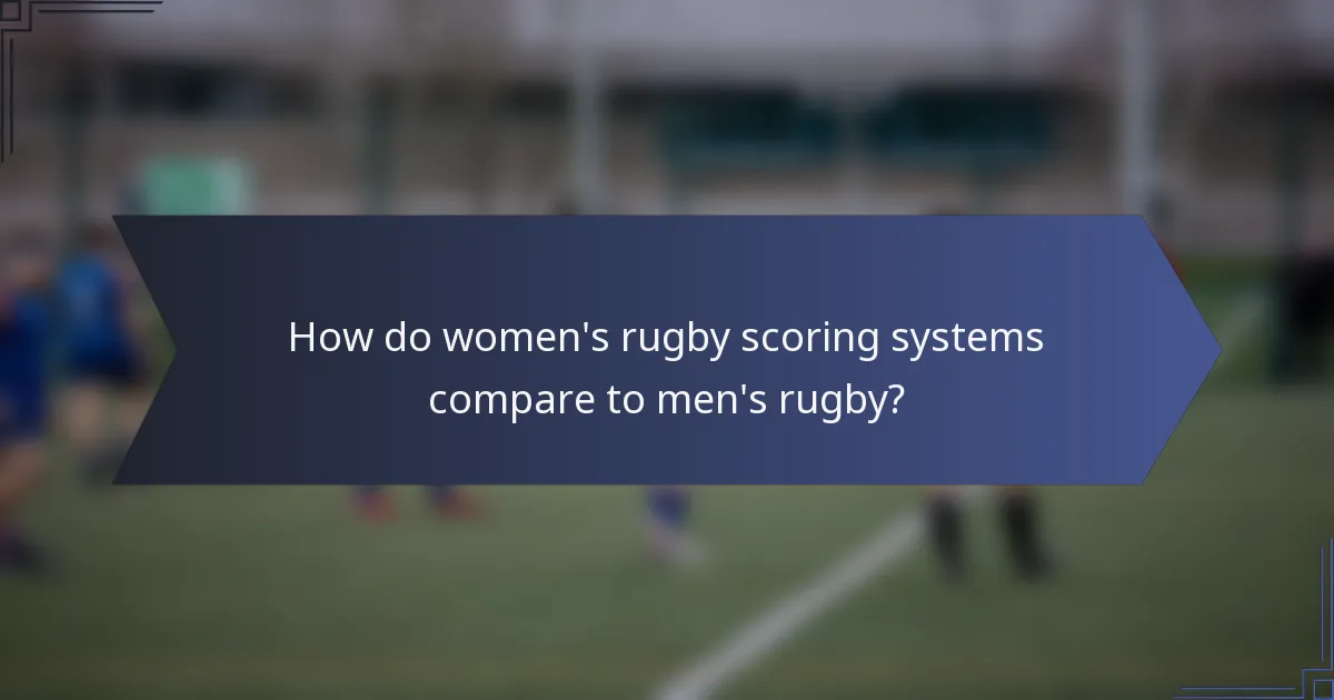 How do women's rugby scoring systems compare to men's rugby?