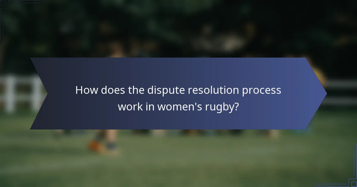 How does the dispute resolution process work in women's rugby?